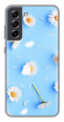 Чехол с картинкой "Ромашковый фон" для Samsung Galaxy S21 FE