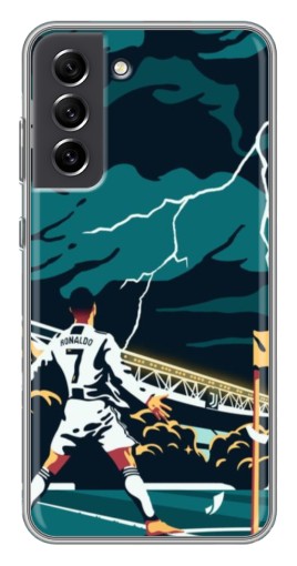 Силиконовый чехол с изображением "Ronaldo празднование" для Samsung Galaxy S21 FE