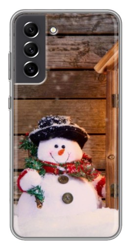 Силиконовый чехол с изображением "Рождественский снеговик" для Samsung Galaxy S21 FE