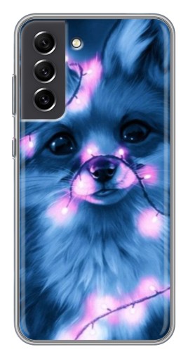Силиконовый чехол с изображением "Синяя лисичка" для Samsung Galaxy S21 FE