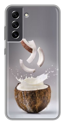 Чехол с картинкой "Стакан кокоса" для Samsung Galaxy S21 FE