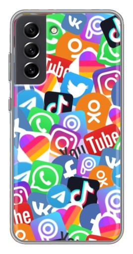 Чехол с принтом "Яркие иконки" для Samsung Galaxy S21 FE