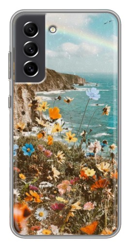 Чехол с картинкой "Яркие полевые цветы" для Samsung Galaxy S21 FE