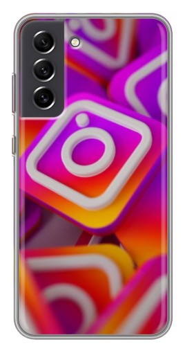 Силиконовый чехол с изображением "Значки Инстаграм" для Samsung Galaxy S21 FE