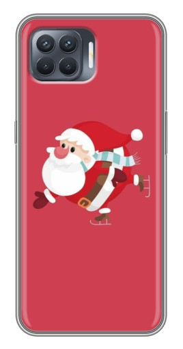Чехол с принтом "Дед Мороз на коньках" для OPPO Reno 4 Lite