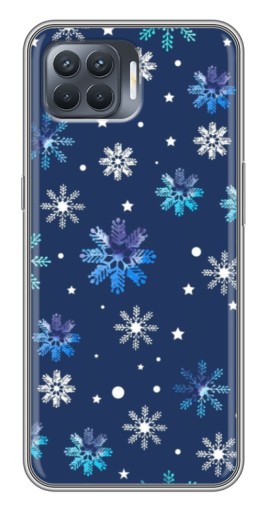 Чехол с печатью "Фон с снежинками" для OPPO Reno 4 Lite