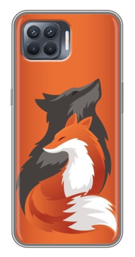 Силиконовый чехол с изображением "Лиса ART" для OPPO Reno 4 Lite