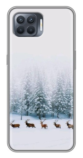 Силиконовый чехол с изображением "Олени в лесу" для OPPO Reno 4 Lite