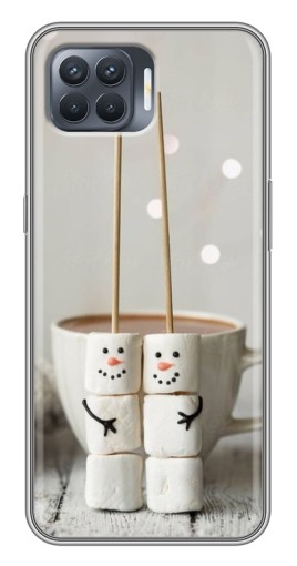 Силиконовый чехол с изображением "Снеговики из зефира" для OPPO Reno 4 Lite