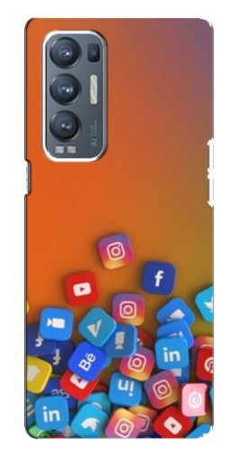 Чехол с печатью "Иконки соц сетей" для Oppo Reno5 Pro Plus 5G