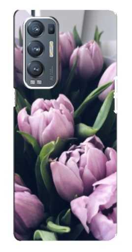 Чехол с печатью "Сиреневые тюльпаны" для Oppo Reno5 Pro Plus 5G