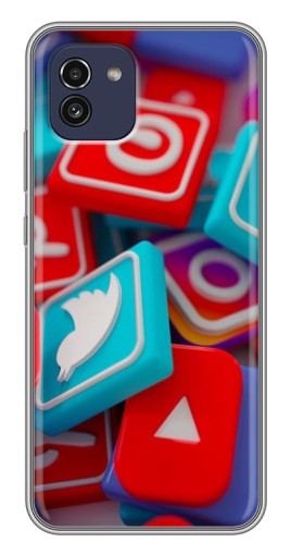 Чехол с картинкой "3Д эффект" для Samsung Galaxy A03 (A035)