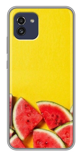 Силиконовый чехол с изображением "Арбузики на желтом" для Samsung Galaxy A03 (A035)