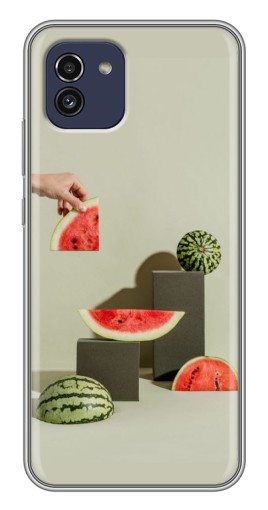 Силиконовый чехол с изображением "Арт Арбузы" для Samsung Galaxy A03 (A035)