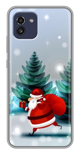 Чехол с принтом "Дед Мороз с подарком" для Samsung Galaxy A03 (A035)