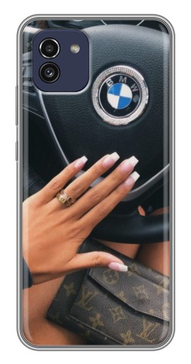 Чехол с печатью "Девушка в БМВ" для Samsung Galaxy A03 (A035)