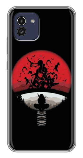 Чехол с печатью "Итачи на черном" для Samsung Galaxy A03 (A035)