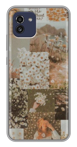 Чехол с принтом "Коллаж ромашек " для Samsung Galaxy A03 (A035)