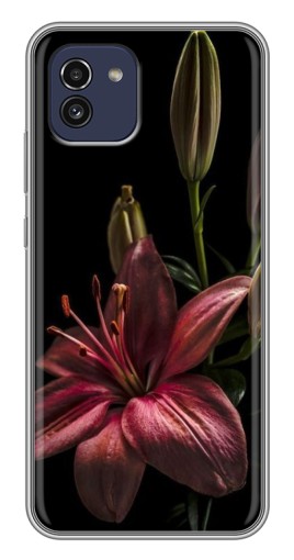 Силиконовый чехол с изображением "Красная лилия " для Samsung Galaxy A03 (A035)