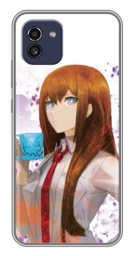 Чехол с картинкой "Курису с чашкой" для Samsung Galaxy A03 (A035)