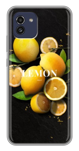 Силиконовый чехол с изображением "Лимон на черном" для Samsung Galaxy A03 (A035)