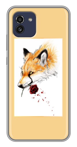 Чехол с печатью "Лиса с розой" для Samsung Galaxy A03 (A035)
