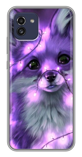 Чехол с картинкой "Лисенок фиолетовый" для Samsung Galaxy A03 (A035)
