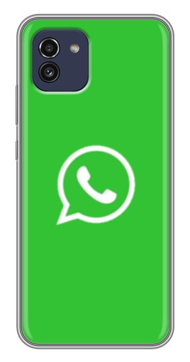 Чехол с картинкой "Лого Вацап" для Samsung Galaxy A03 (A035)