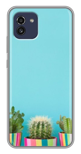 Чехол с картинкой "Маленькие кактусы" для Samsung Galaxy A03 (A035)