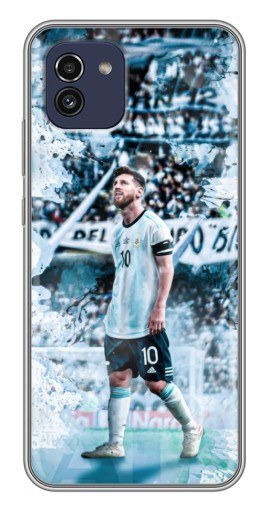 Силиконовый чехол с изображением "Месси в Аргентине" для Samsung Galaxy A03 (A035)