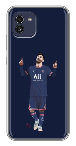 Силиконовый чехол с изображением "Месси в ПСЖ" для Samsung Galaxy A03 (A035)