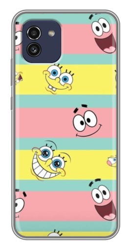 Чехол с принтом "Мордашки" для Samsung Galaxy A03 (A035)