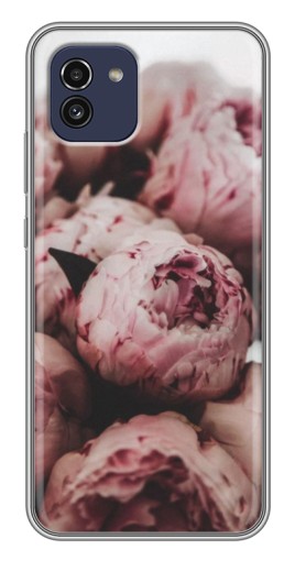 Чехол с картинкой "Нежные пионы" для Samsung Galaxy A03 (A035)