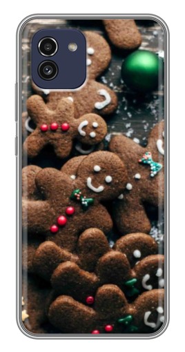 Силиконовый чехол с изображением "Новогодние человечки" для Samsung Galaxy A03 (A035)