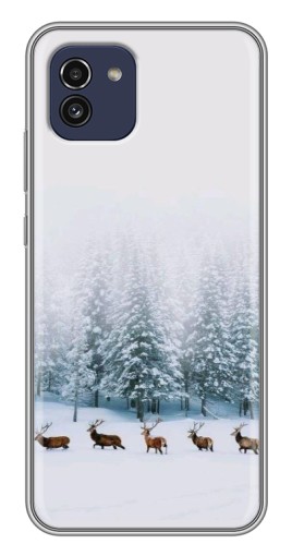 Силиконовый чехол с изображением "Олени в лесу" для Samsung Galaxy A03 (A035)