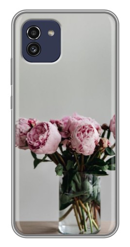 Силиконовый чехол с изображением "Пионы в вазе" для Samsung Galaxy A03 (A035)