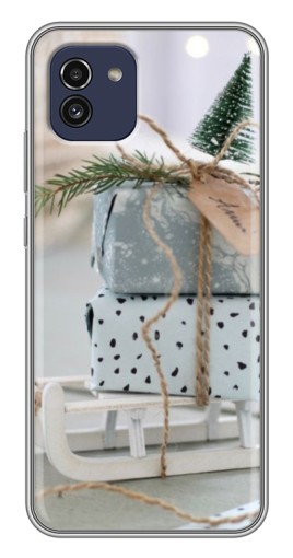 Силиконовый чехол с изображением "Подарки на санках" для Samsung Galaxy A03 (A035)