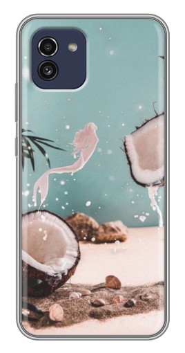 Чехол с принтом "Половинки кокоса" для Samsung Galaxy A03 (A035)