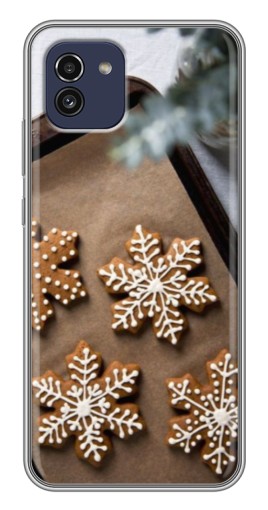 Силиконовый чехол с изображением "Пряничные снежинки" для Samsung Galaxy A03 (A035)