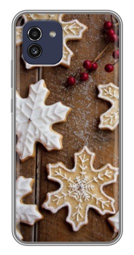 Чехол с принтом "Пряники снежинки" для Samsung Galaxy A03 (A035)