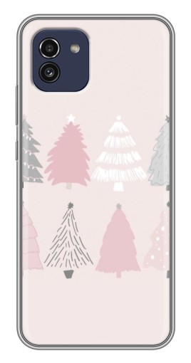 Силиконовый чехол с изображением "Разноцветные елки" для Samsung Galaxy A03 (A035)