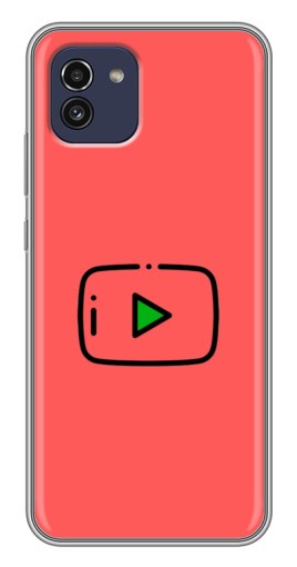 Чехол с картинкой "Рисованная кнопка" для Samsung Galaxy A03 (A035)
