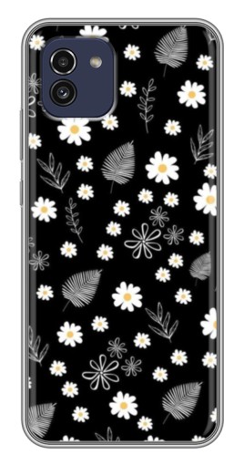 Чехол с принтом "Ромашки на черном" для Samsung Galaxy A03 (A035)