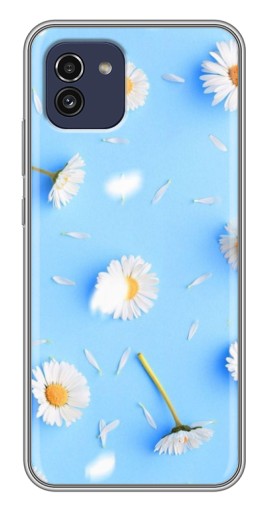Силиконовый чехол с изображением "Ромашковый фон" для Samsung Galaxy A03 (A035)
