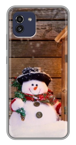 Чехол с печатью "Рождественский снеговик" для Samsung Galaxy A03 (A035)