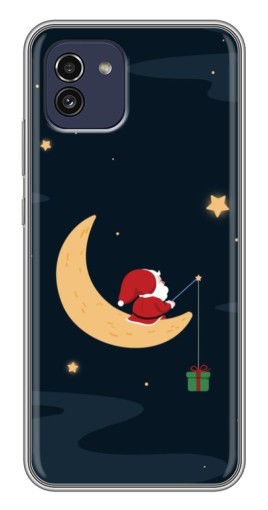 Чехол с печатью "Санта на луне" для Samsung Galaxy A03 (A035)