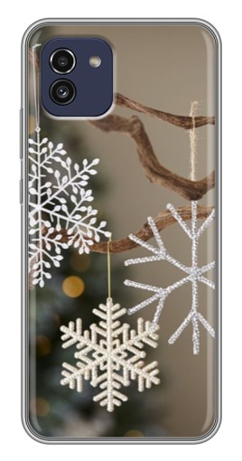 Силиконовый чехол с изображением "Снежинки на ветке" для Samsung Galaxy A03 (A035)