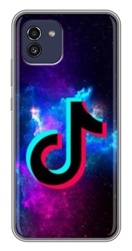 Чехол с картинкой "ТикТок в космосе" для Samsung Galaxy A03 (A035)