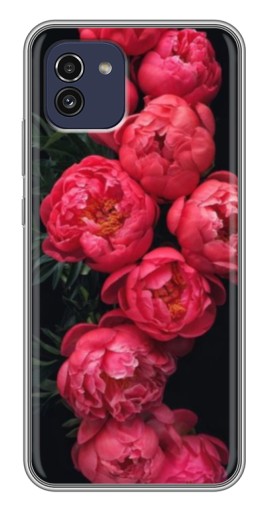 Чехол с картинкой "Яркие пионы" для Samsung Galaxy A03 (A035)