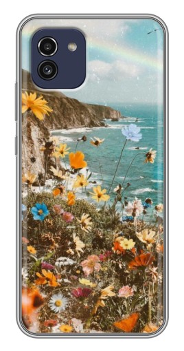 Силиконовый чехол с изображением "Яркие полевые цветы" для Samsung Galaxy A03 (A035)